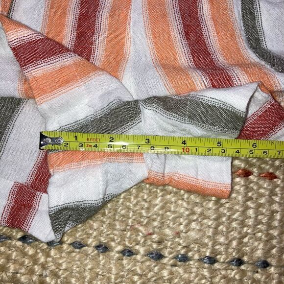 Indigo Rein, Linen Blend Striped Paper Bag Belted Shorts High Waist XL Beachy - Picture 6 of 8